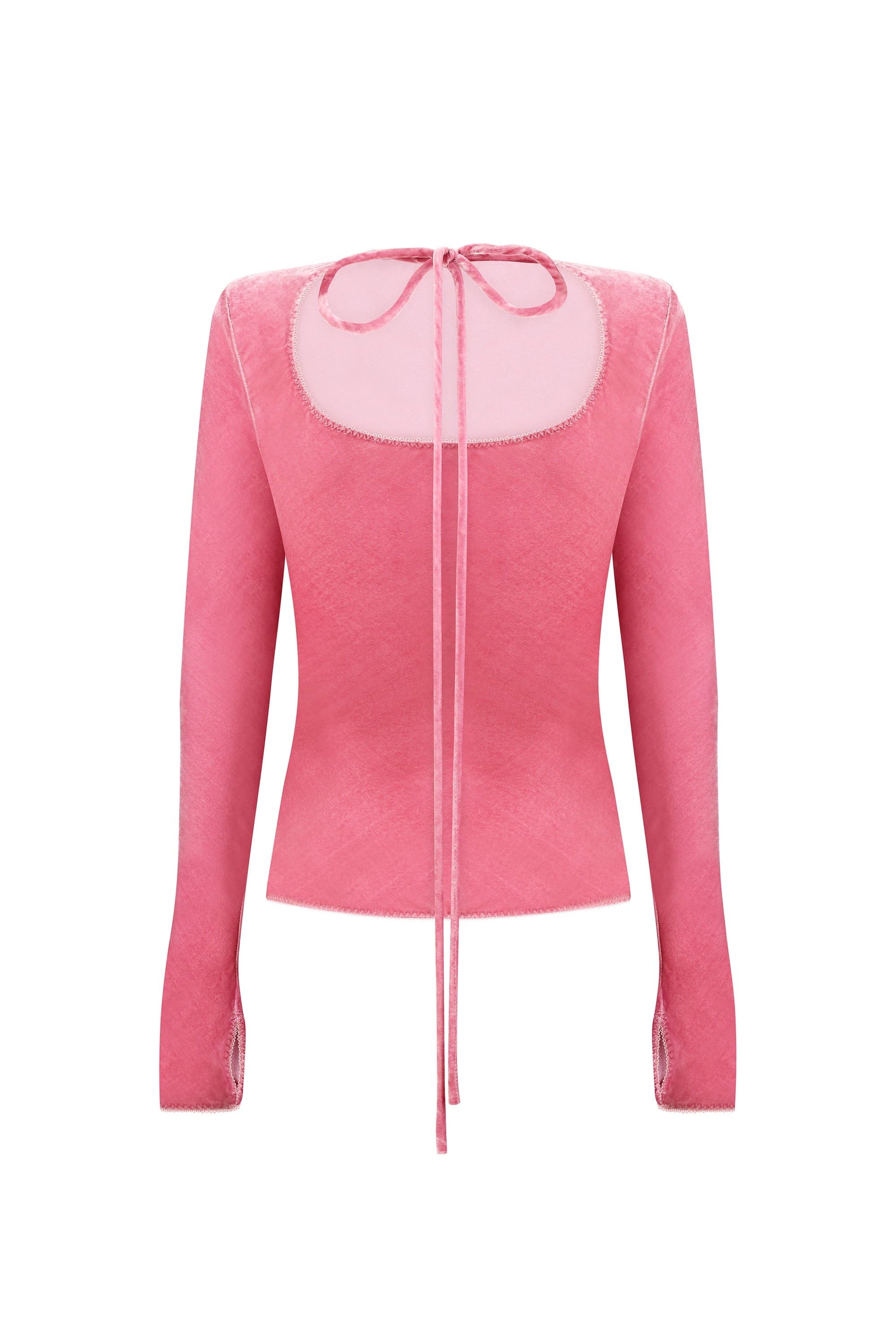 Pink Massima top on a white background, front view