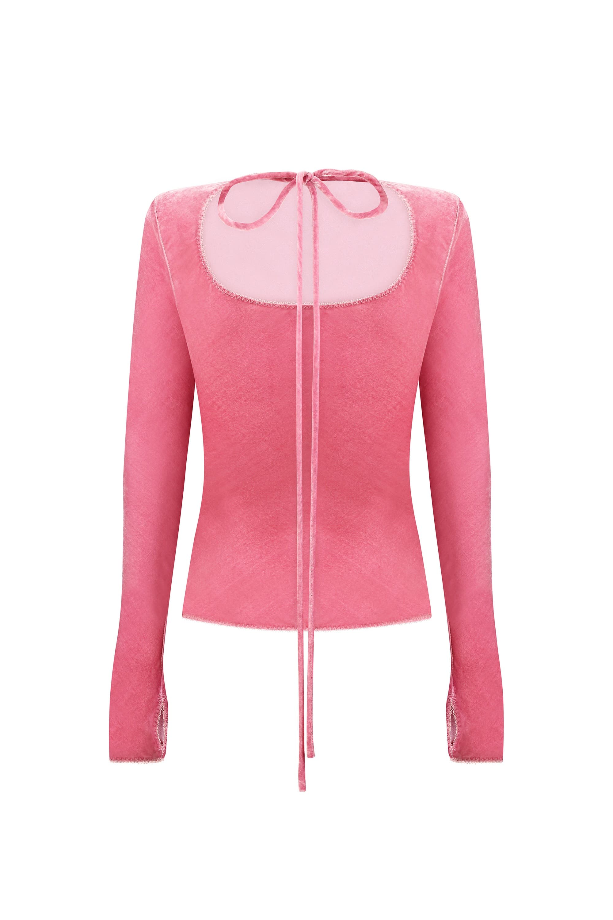 Pink Massima top on a white background, front view