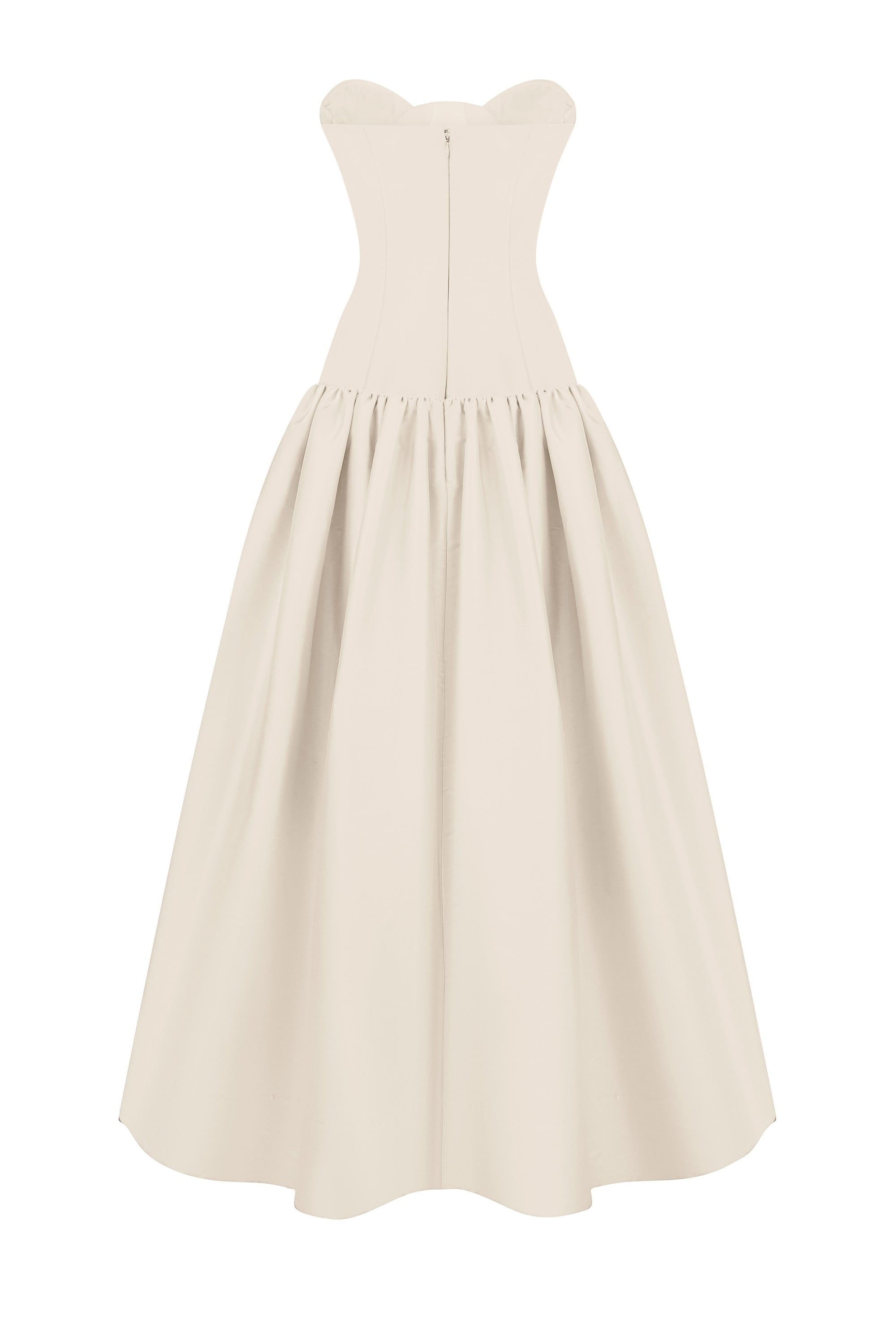 Chloé midi dress with a corset top with stitching and wide skirt back view