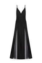 Fitted Adelina maxi dress back view