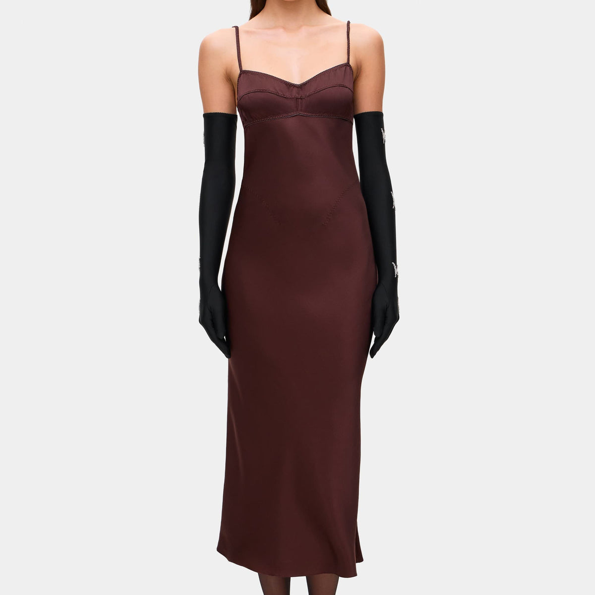 anna october pink waterlily midi dress Waterlily dress S / Chocolate