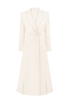 Fitted maxi boucle Anneliese coat front view