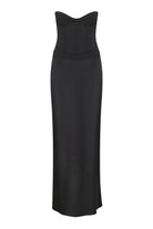 Silhouette Delancy maxi dress with a corset bodice front view