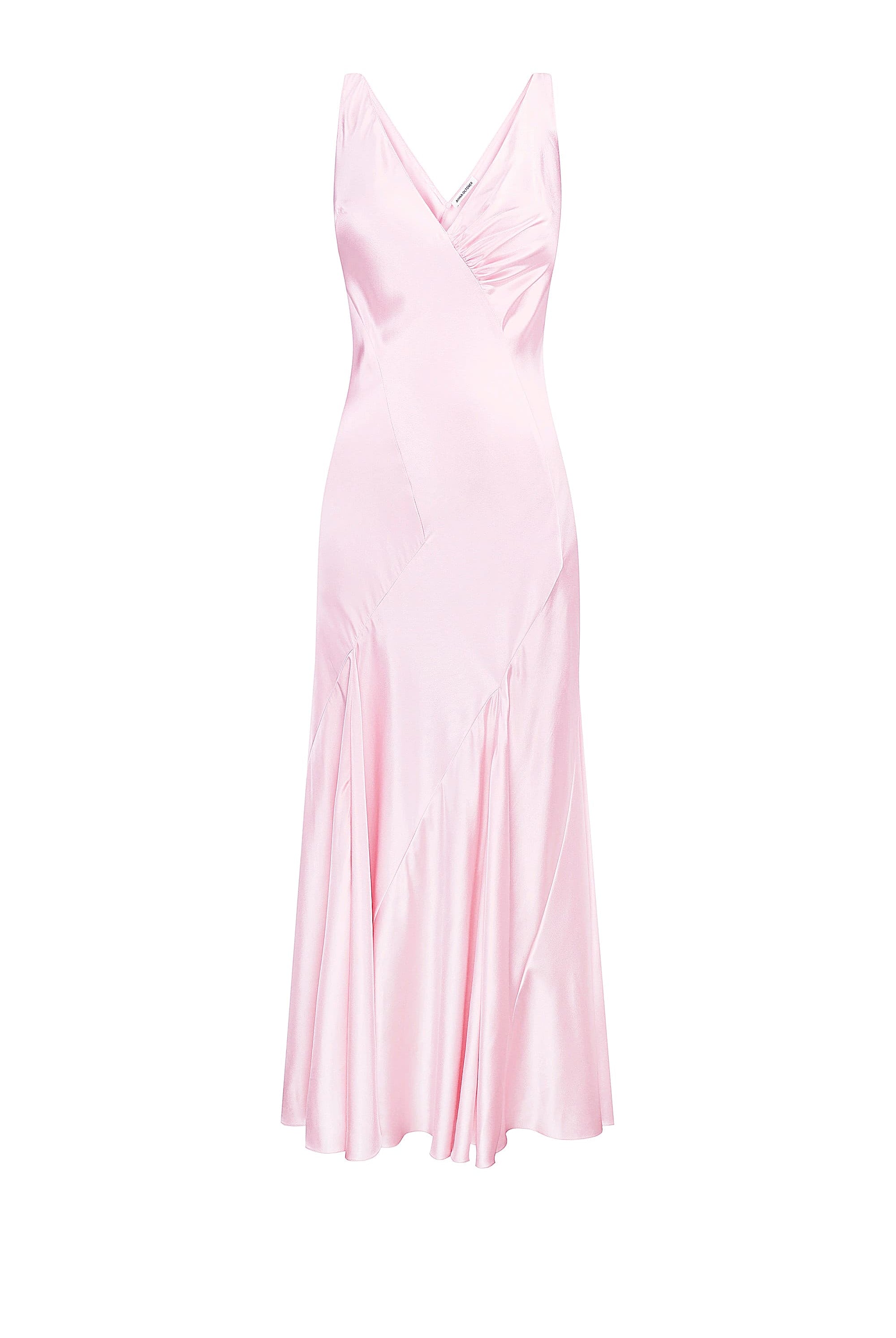 Light pink Liza dress on a white background, front view