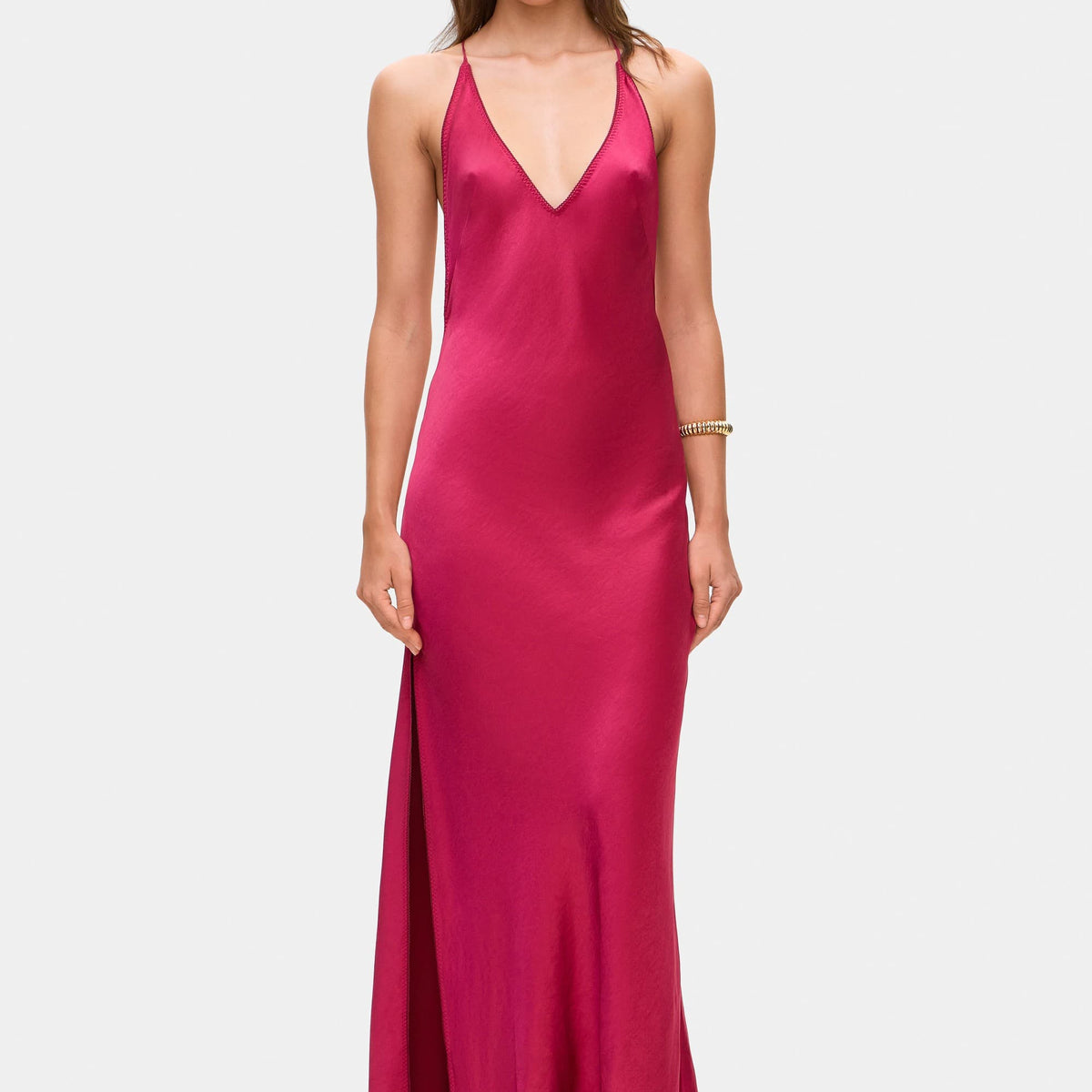 chinese dress ladies Justina Dress L / Berry