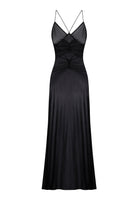 Black Eliana dress on a white background, front view