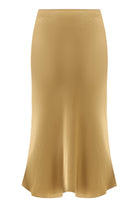 Midi Champaca skirt with stitches on hips front view