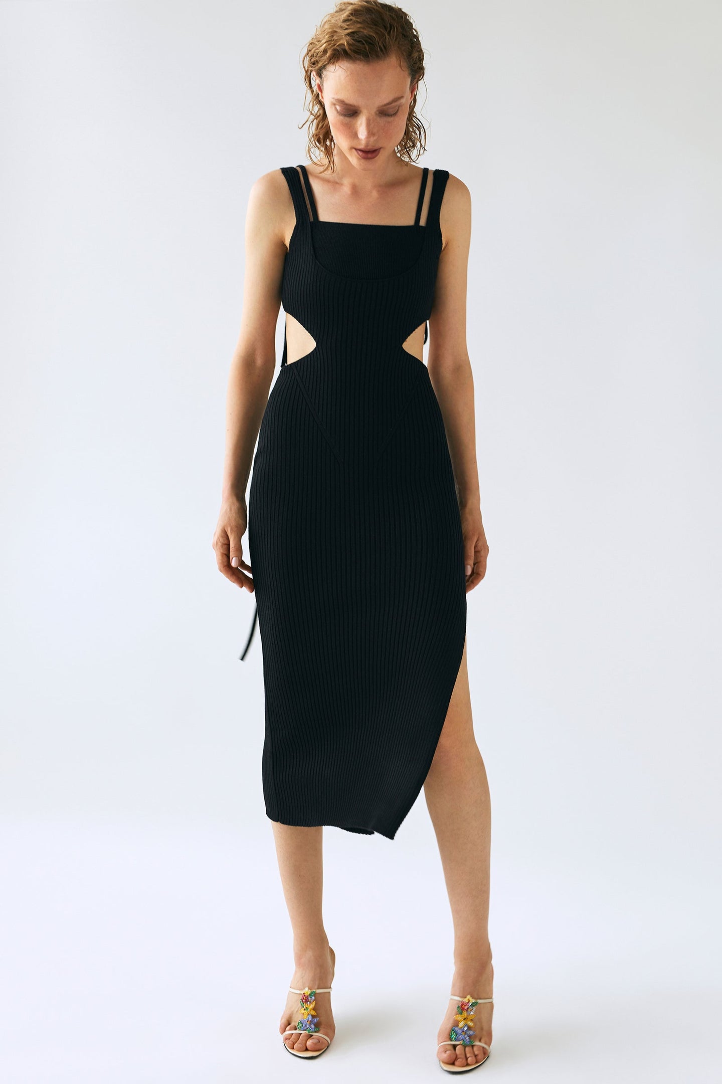 Model in black Kathrin dress