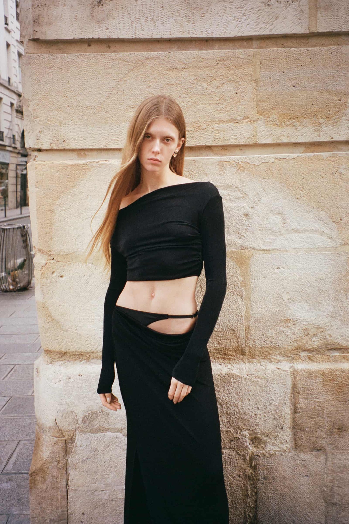 Model in black Kerry skirt