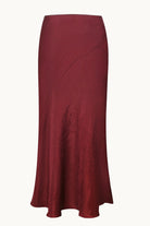 Gael burgundy skirt back view