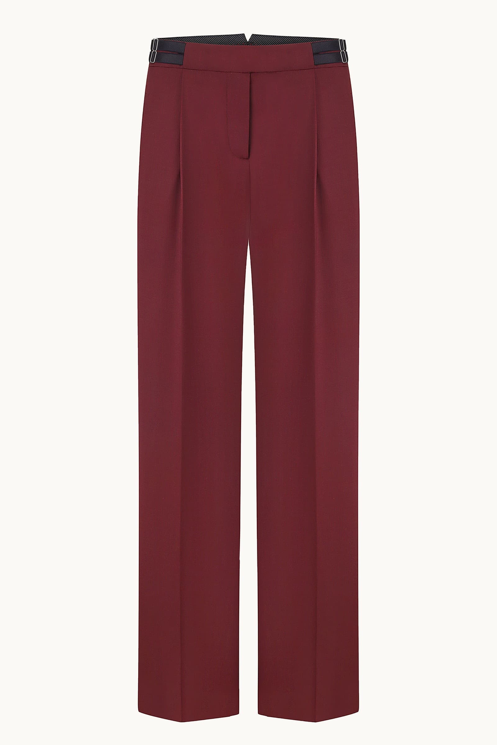 Nora burgundy pants front view