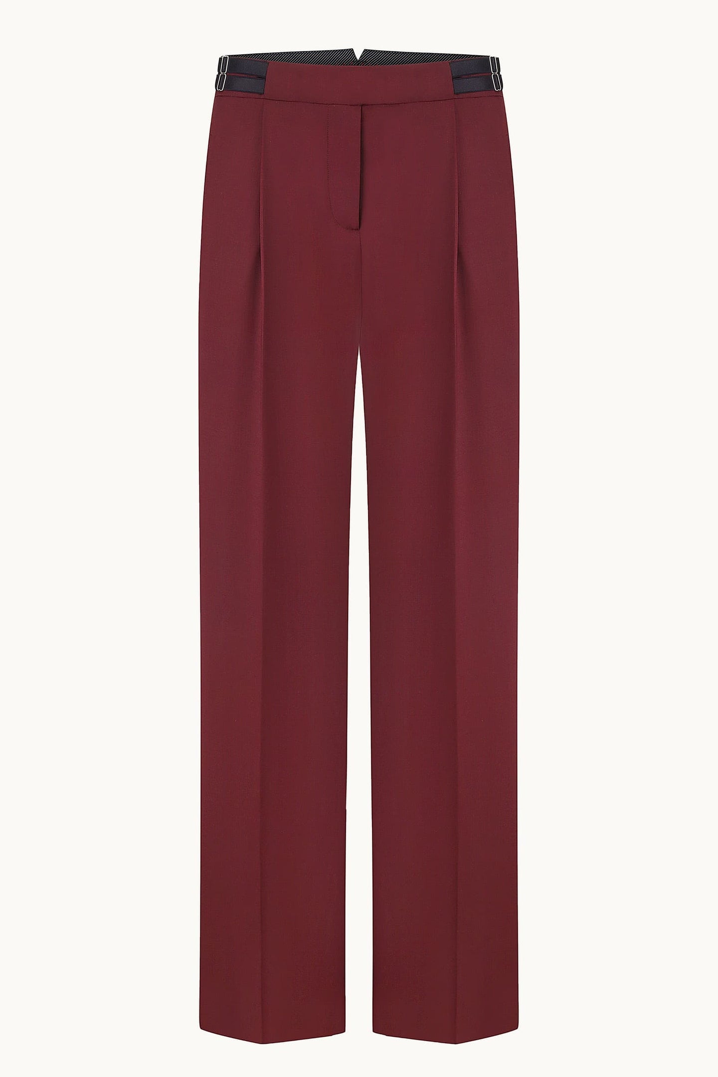 Nora burgundy pants front view