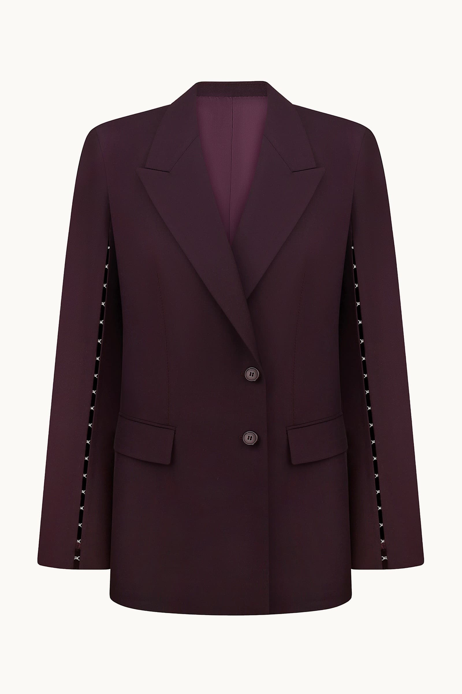 Valentina burgundy jacket front view