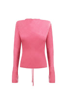 Pink Massima top on a white background, back view