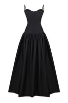 Chloé midi dress with a corset top with stitching and wide skirt back view