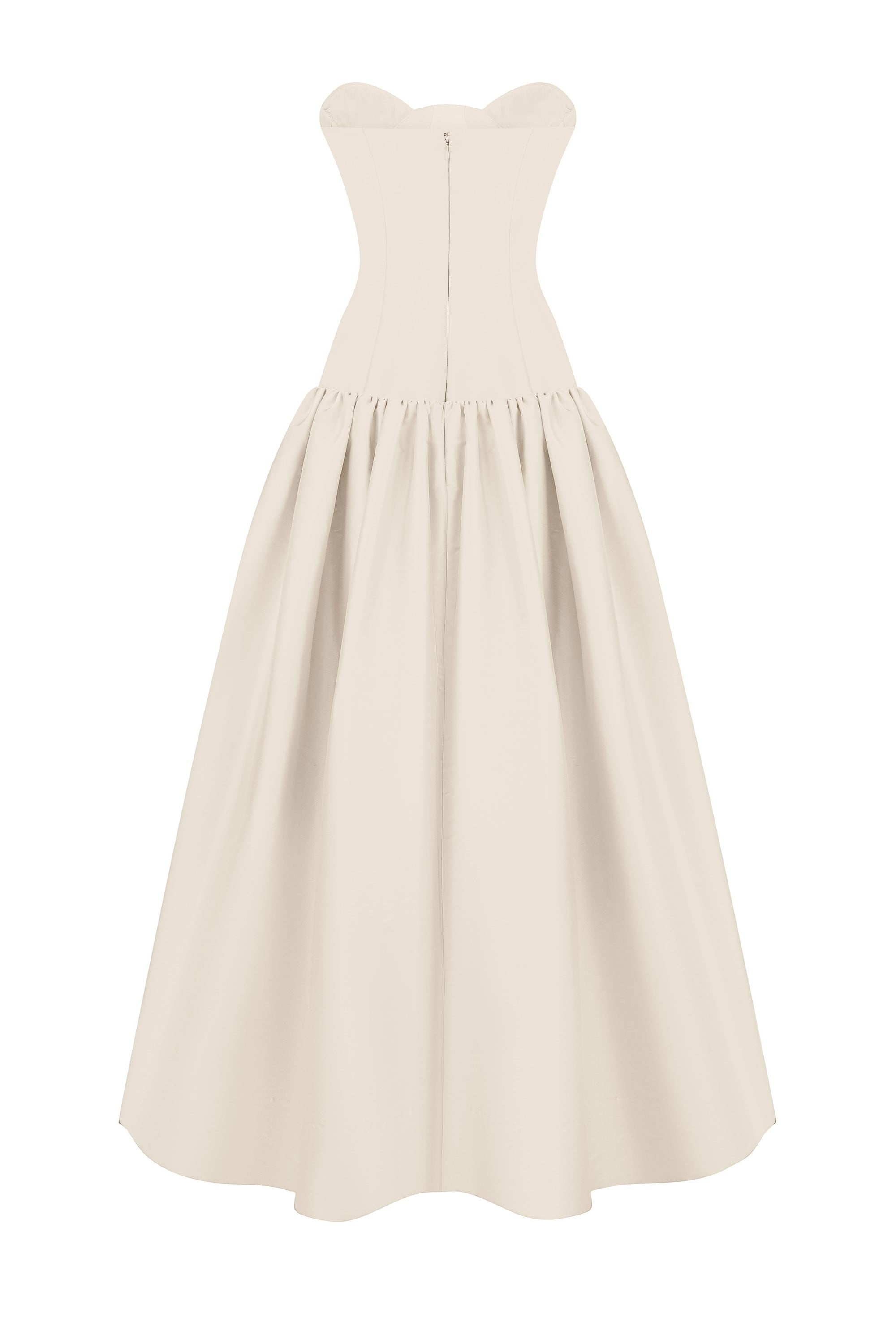 Chloé midi dress with a corset top with stitching and wide skirt back view
