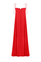 Solomia maxi dress with tulip-shaped decorated cups and chiffon maxi sun skirt back view