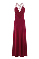 Melania maxi dress with decorative lines on the bodice back view