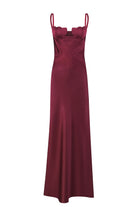 Tulip maxi dress with tulip-shaped decorated cups front view