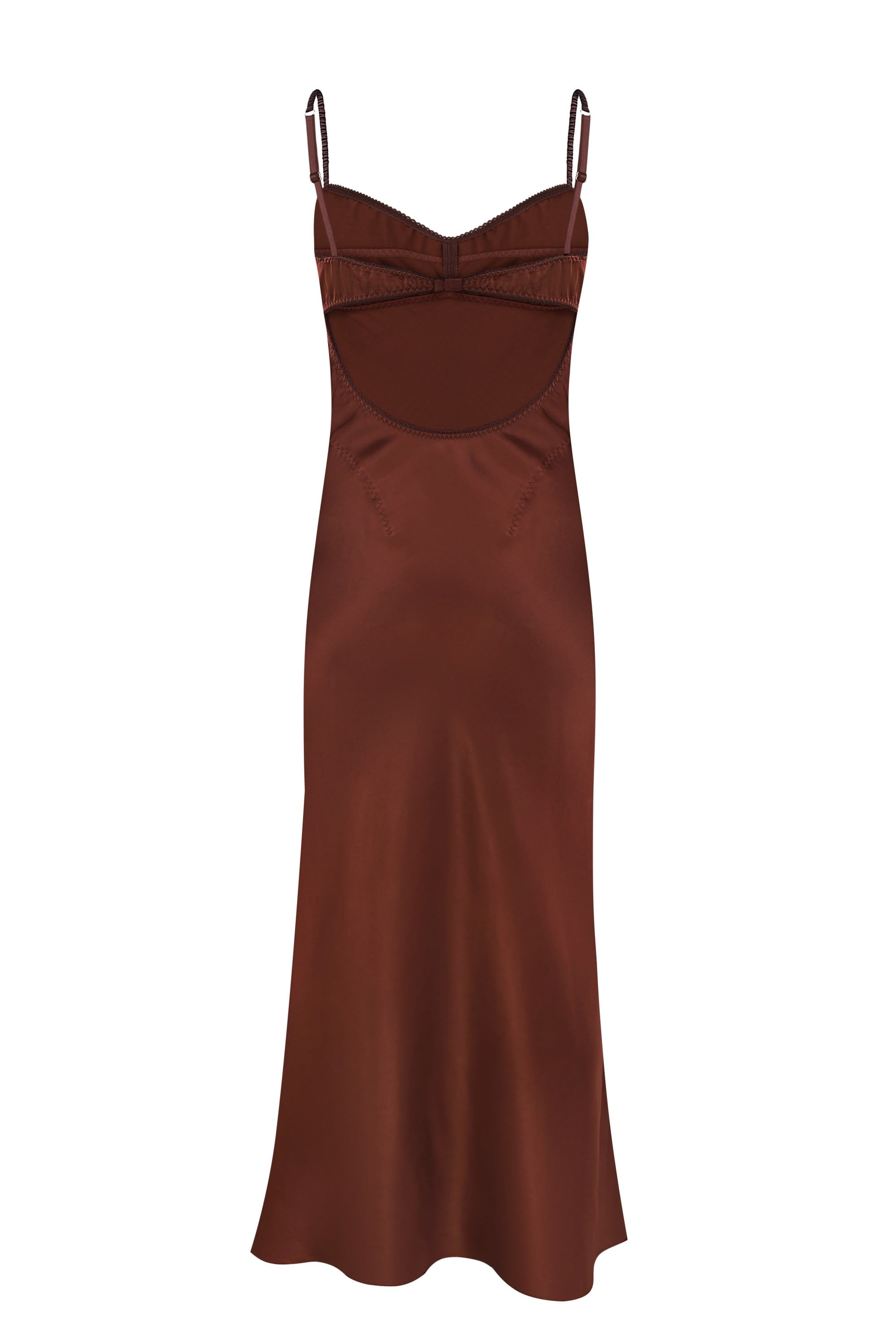 Open back Waterlily midi dress with a lingerie-style bodice back view