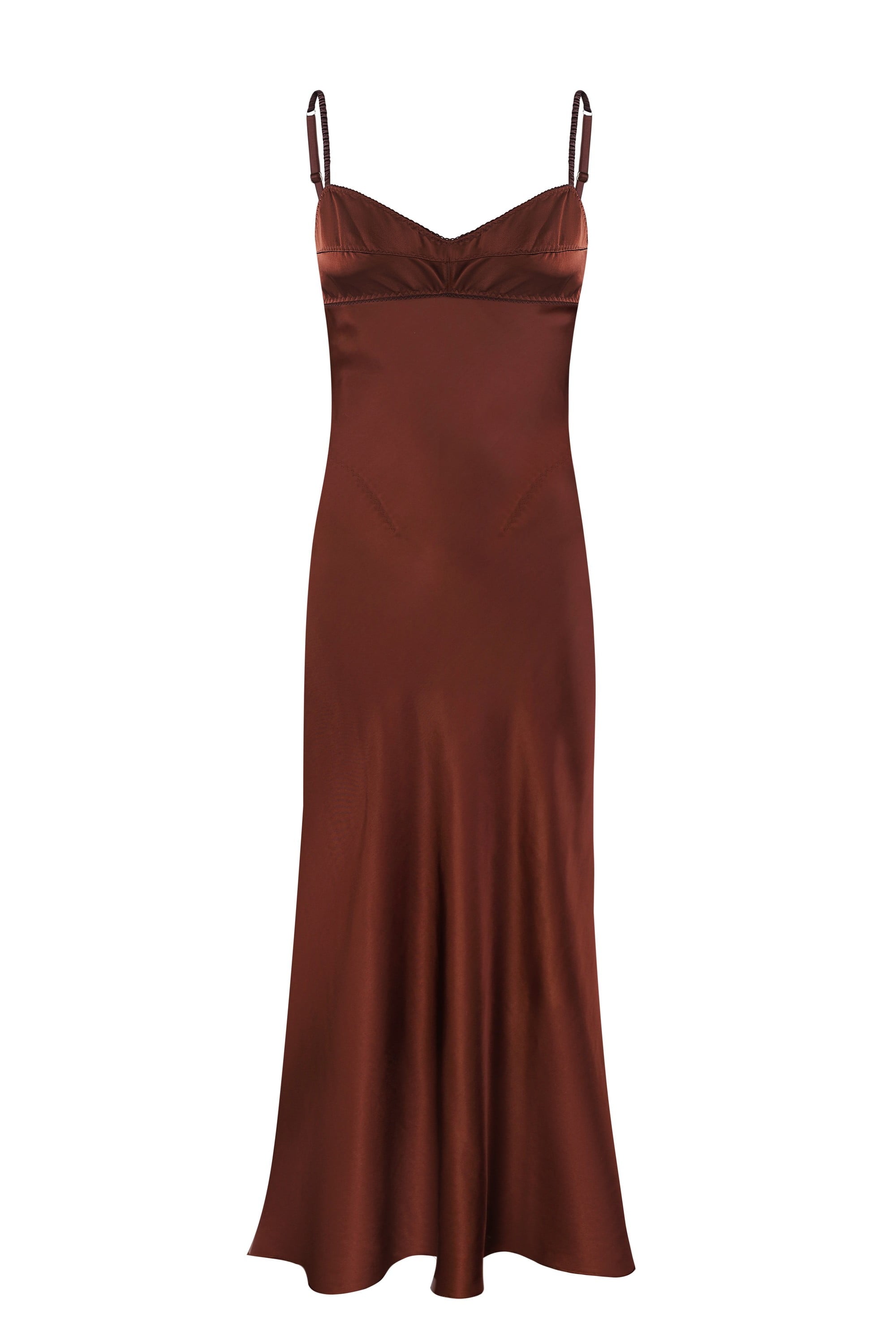 Open back Waterlily midi dress with a lingerie-style bodice front view