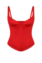 Corset-style Zhadana top with decored cups front view