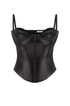 Ruslana leather corset front view