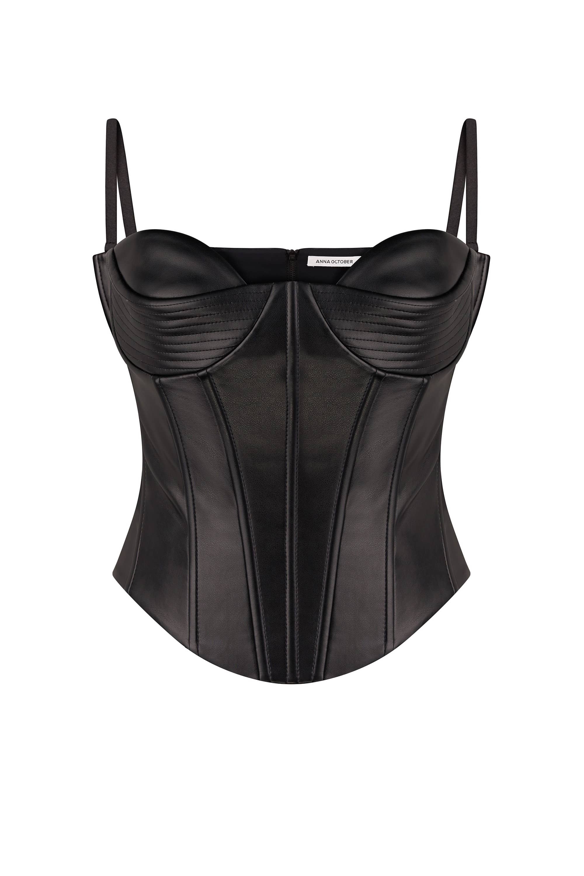 Ruslana leather corset front view