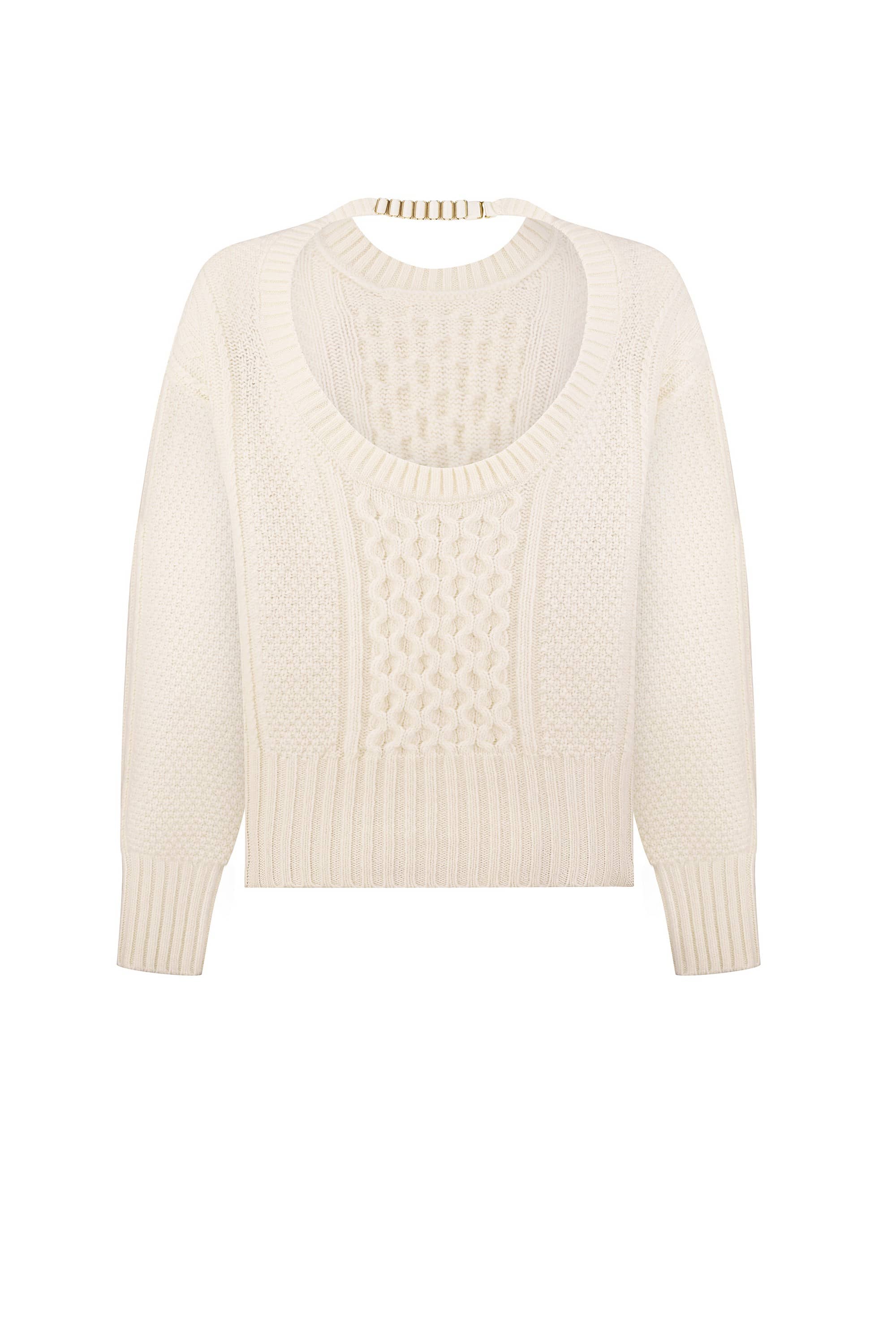 Cable knit Verona jumper back view