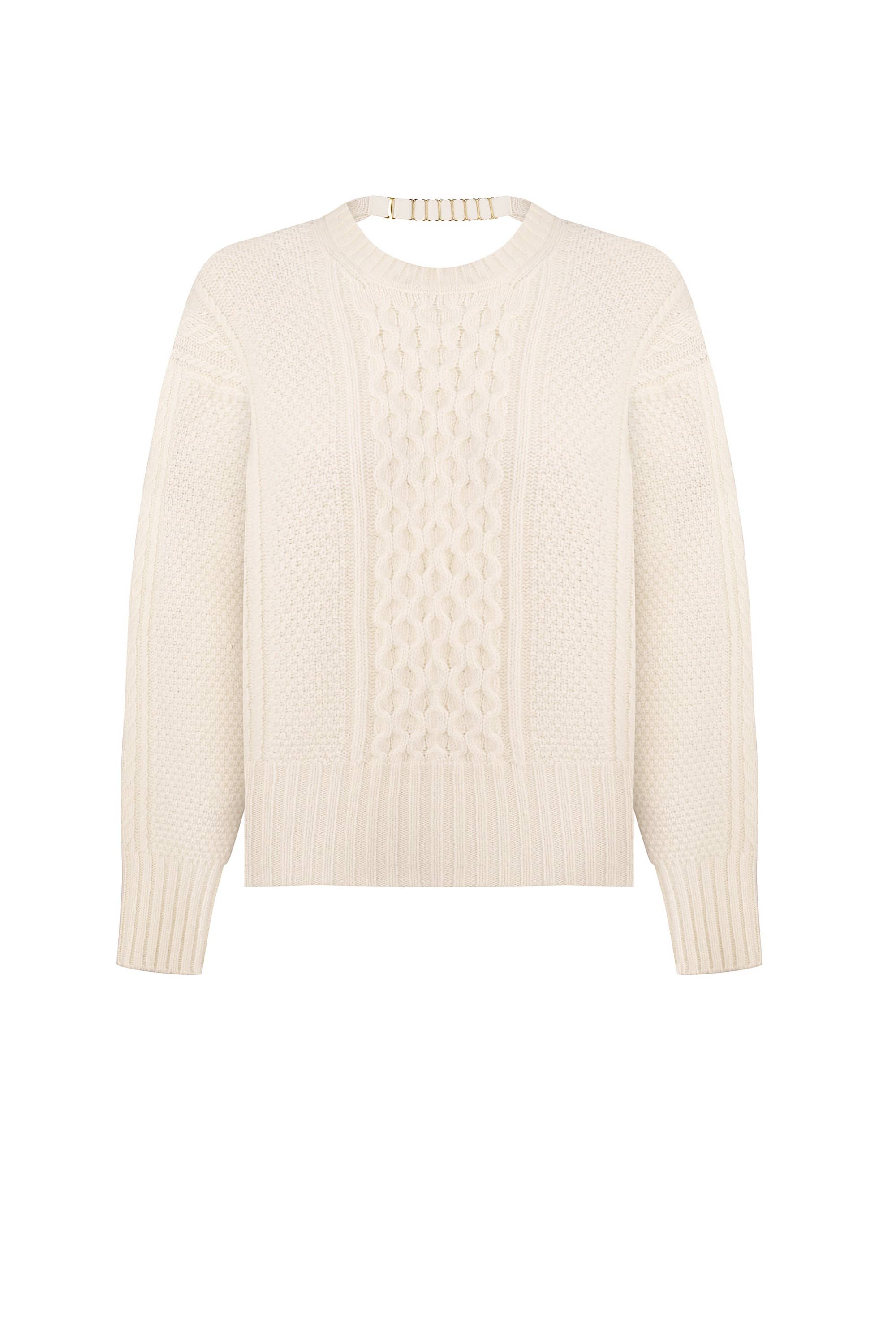 Cable knit Verona jumper front view