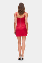 Model in Lucia mini skirt back view