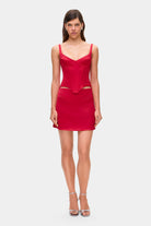 Model in Lucia mini skirt front view