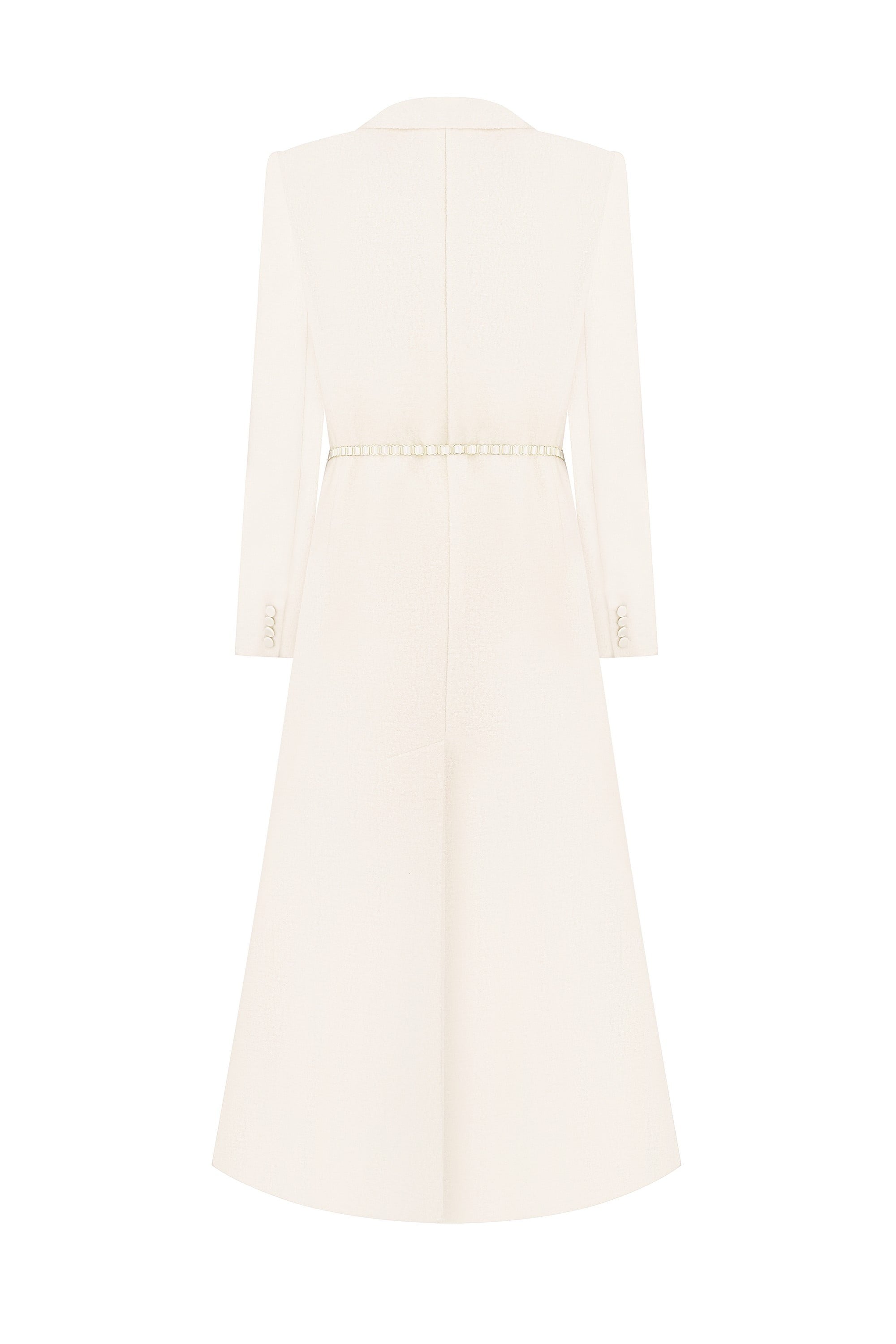 Fitted maxi boucle Anneliese coat back view