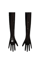 Leather long Tora gloves with embroidery