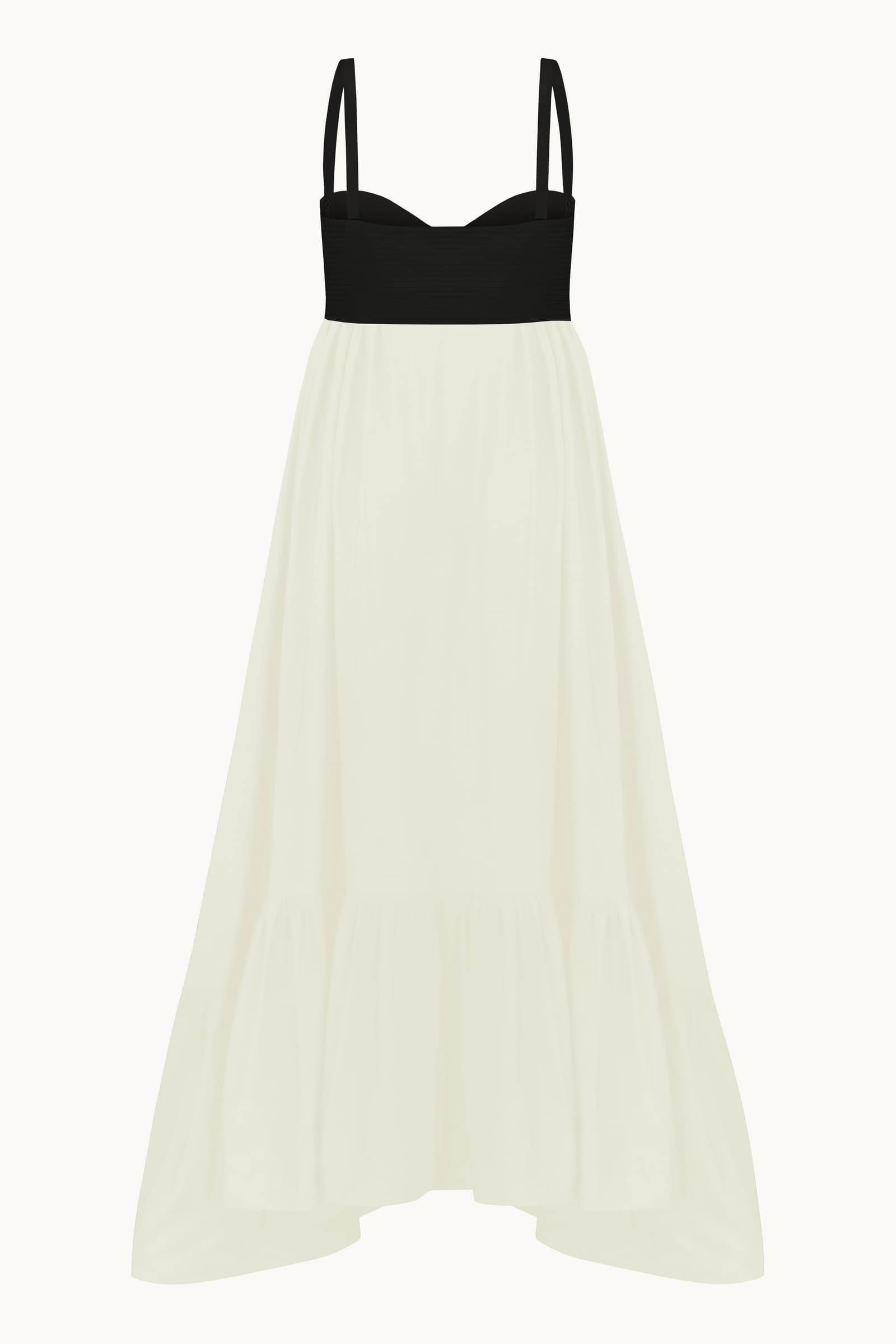 Cicely black/ivory dress back view