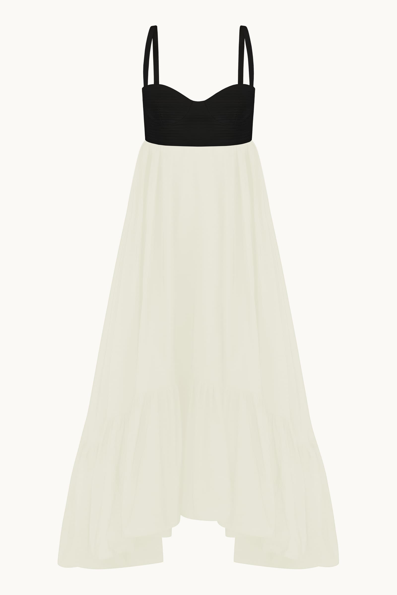 Cicely black/ivory dress front view