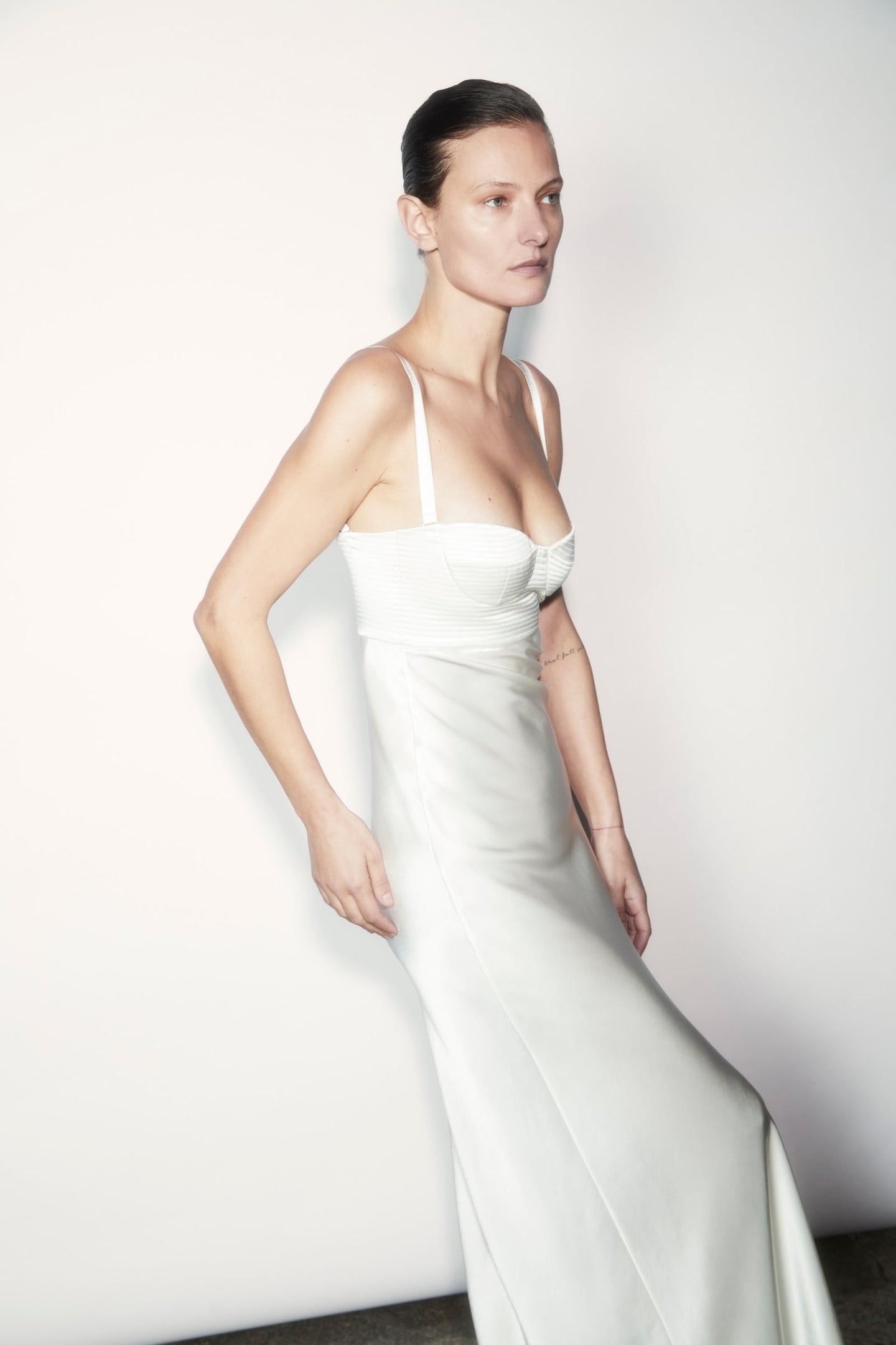 Model in ivory Frances dress