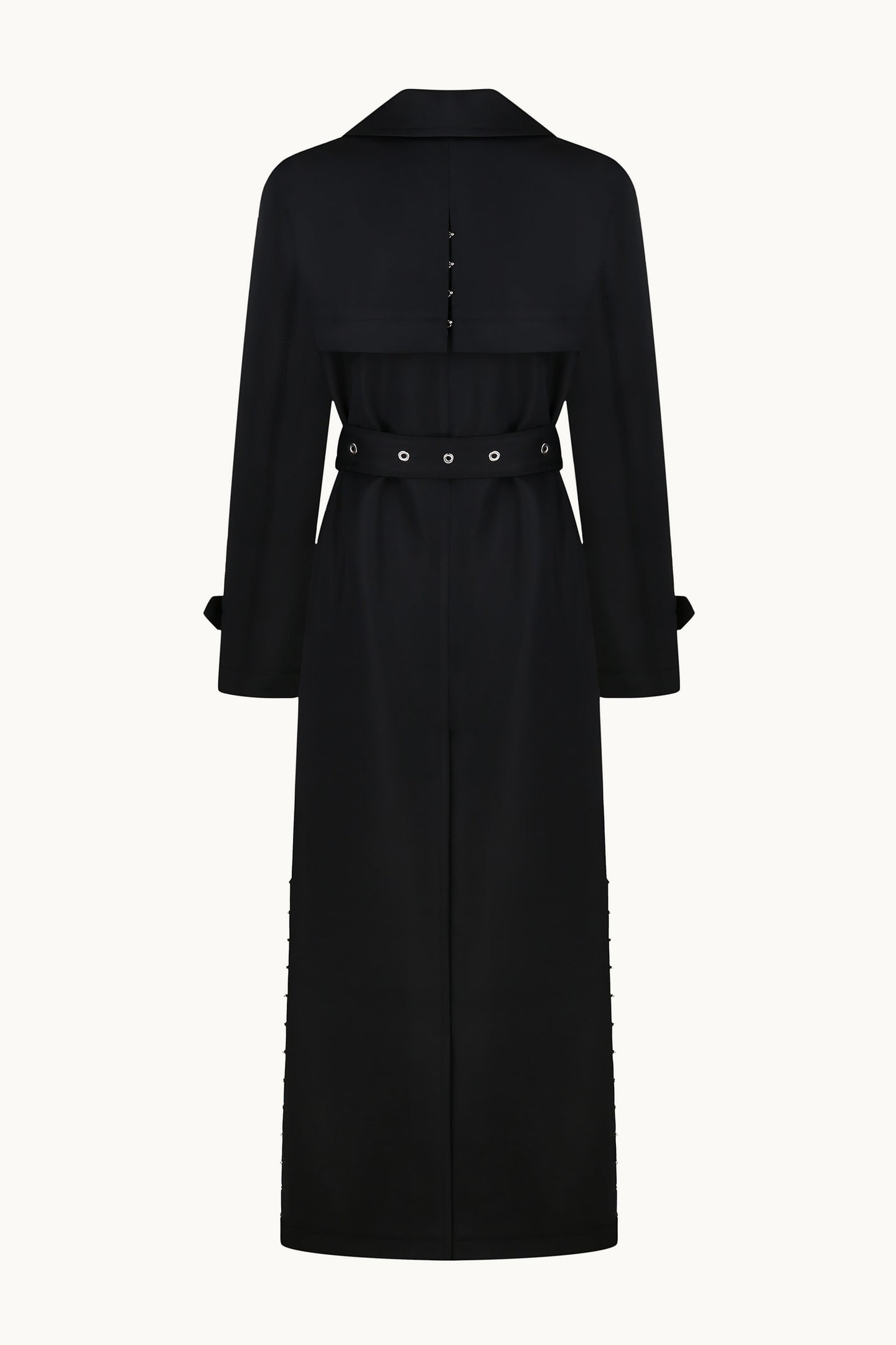 Hannah black trench back view