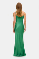 Model in Tulip maxi dress with tulip-shaped decorated cups back view