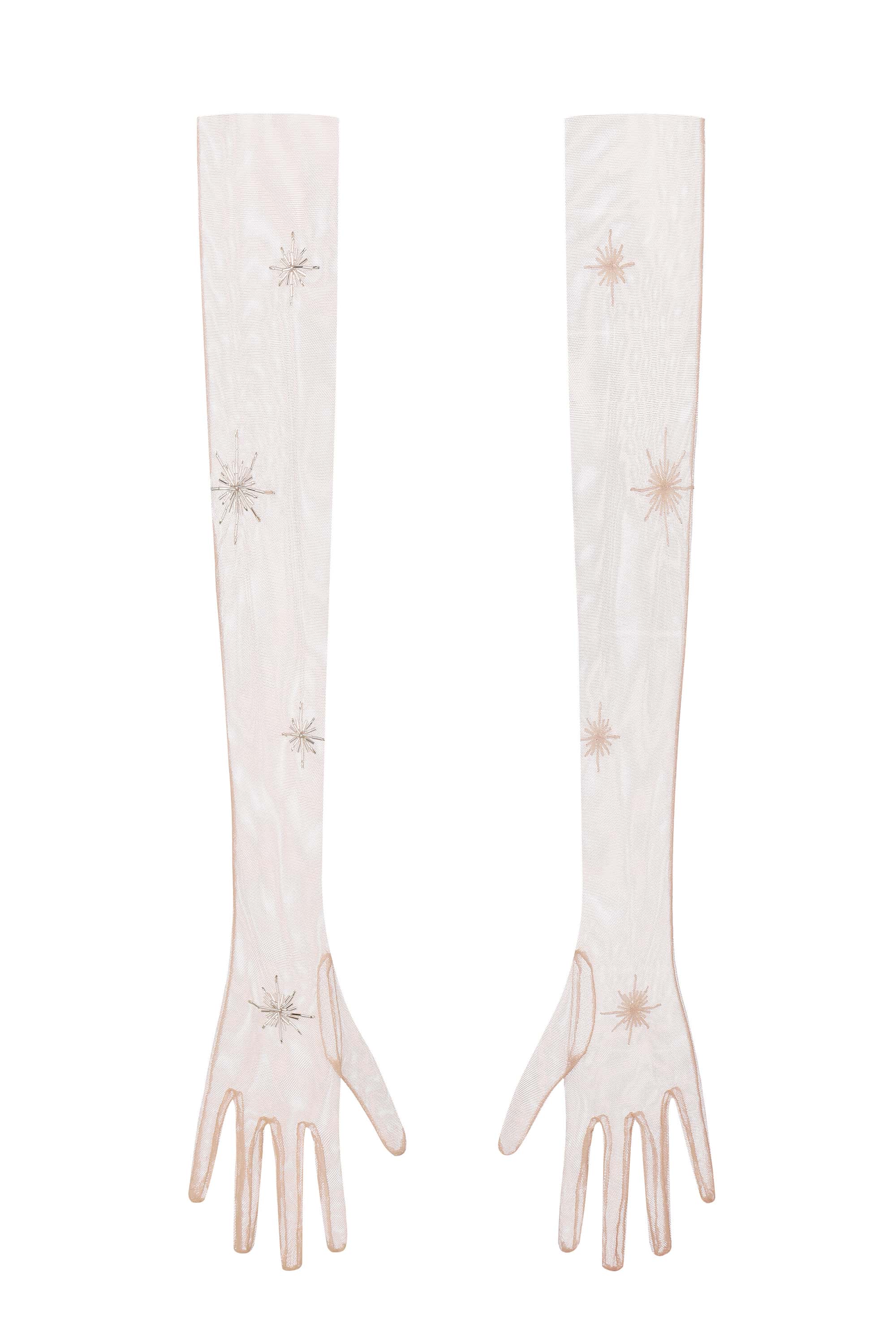 Mesh Ava gloves with embroidery