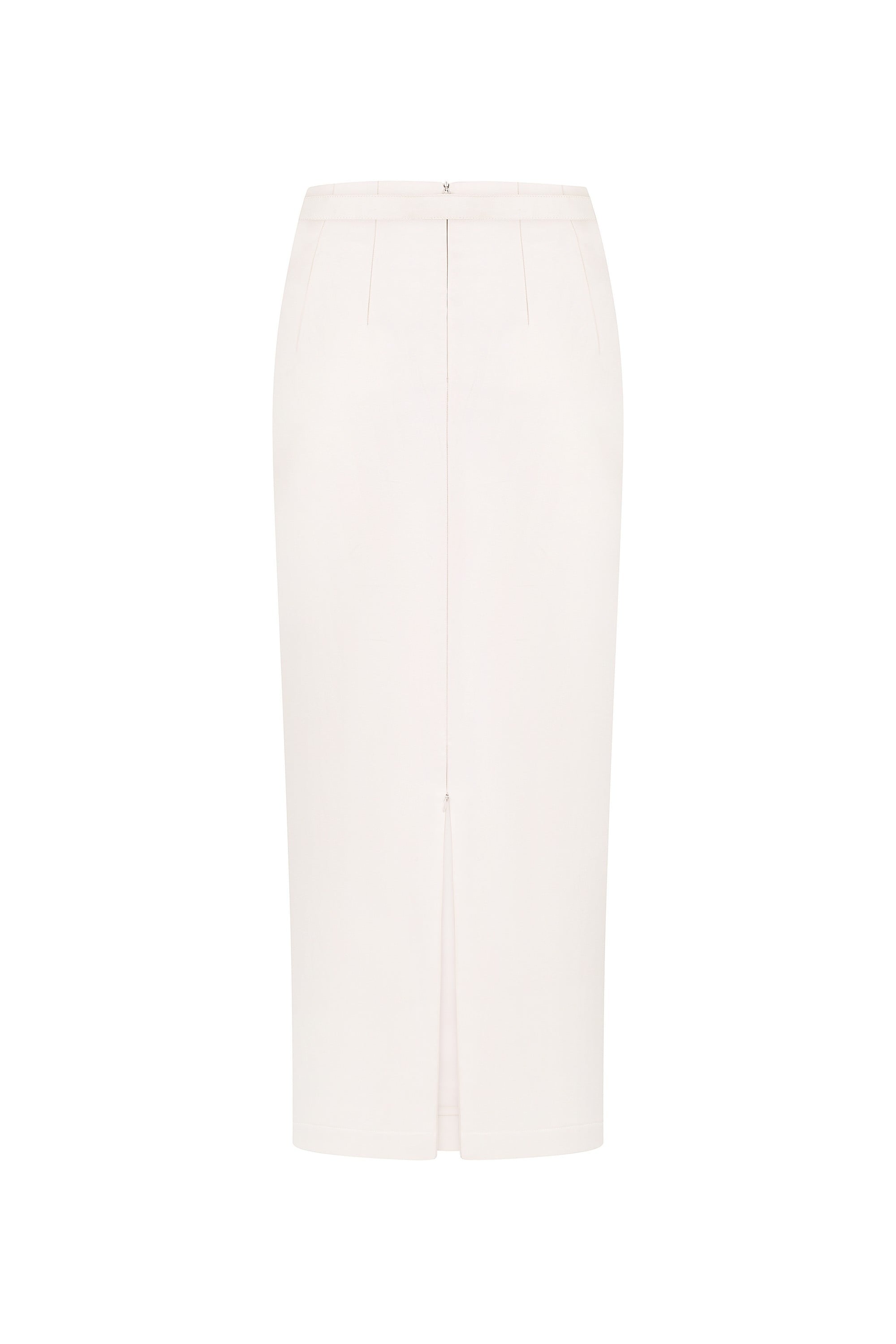 White Kaya skirt on a white background, back view