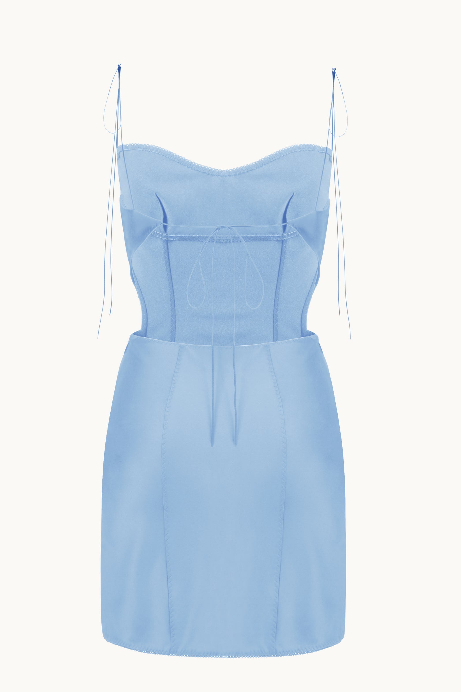 Vivienne baby blue dress back view