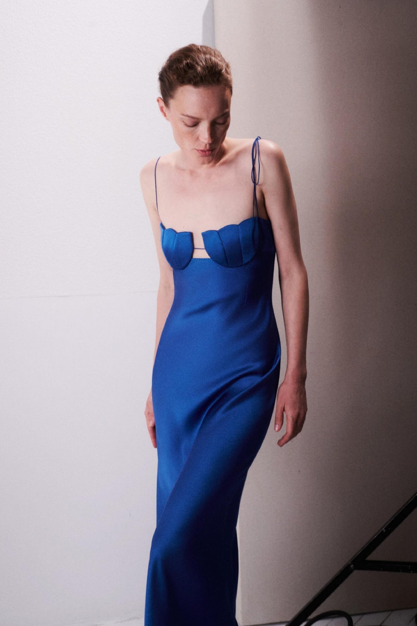 Model in blue Tulip dress