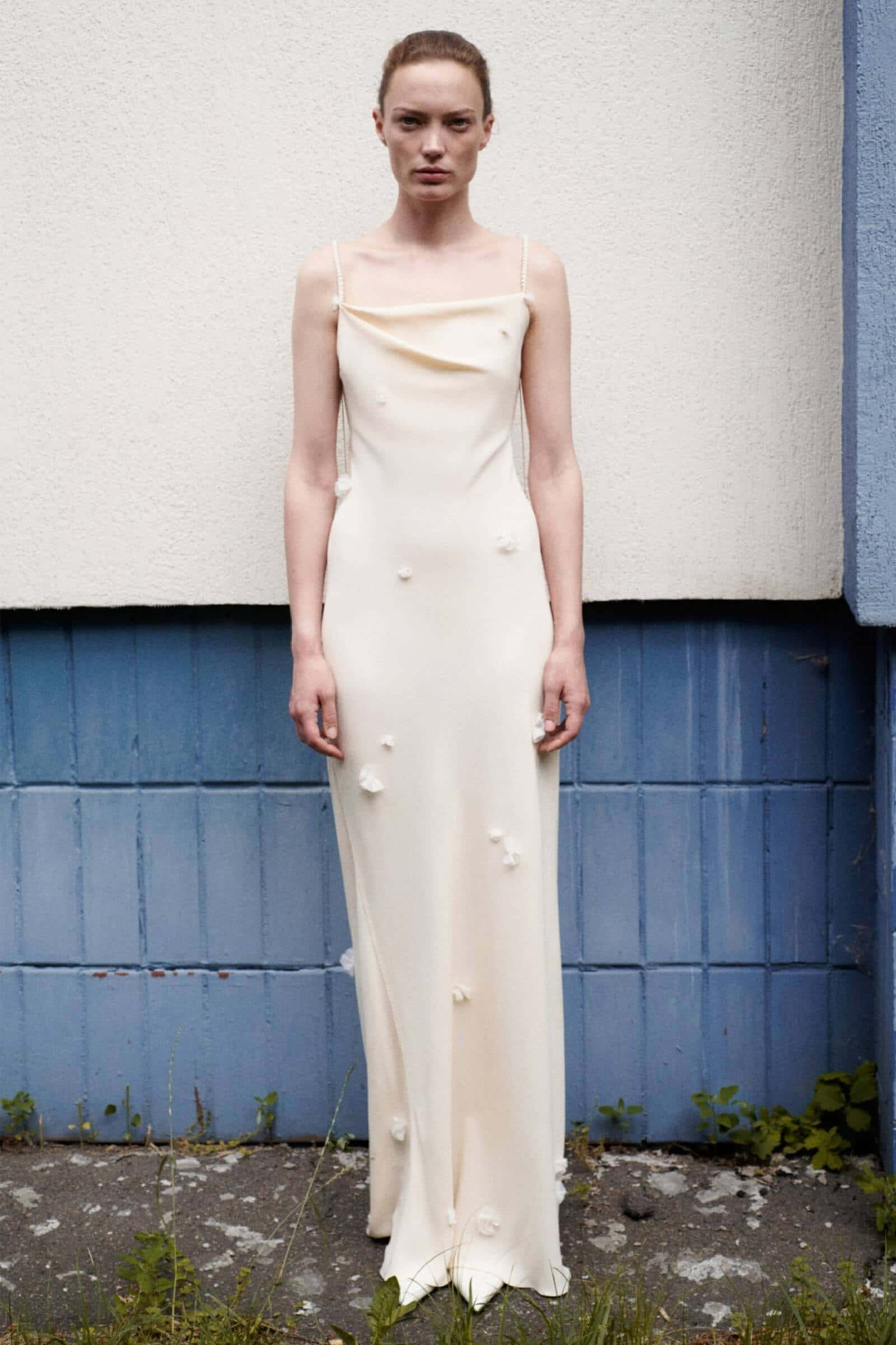 Model in cream Faya dress