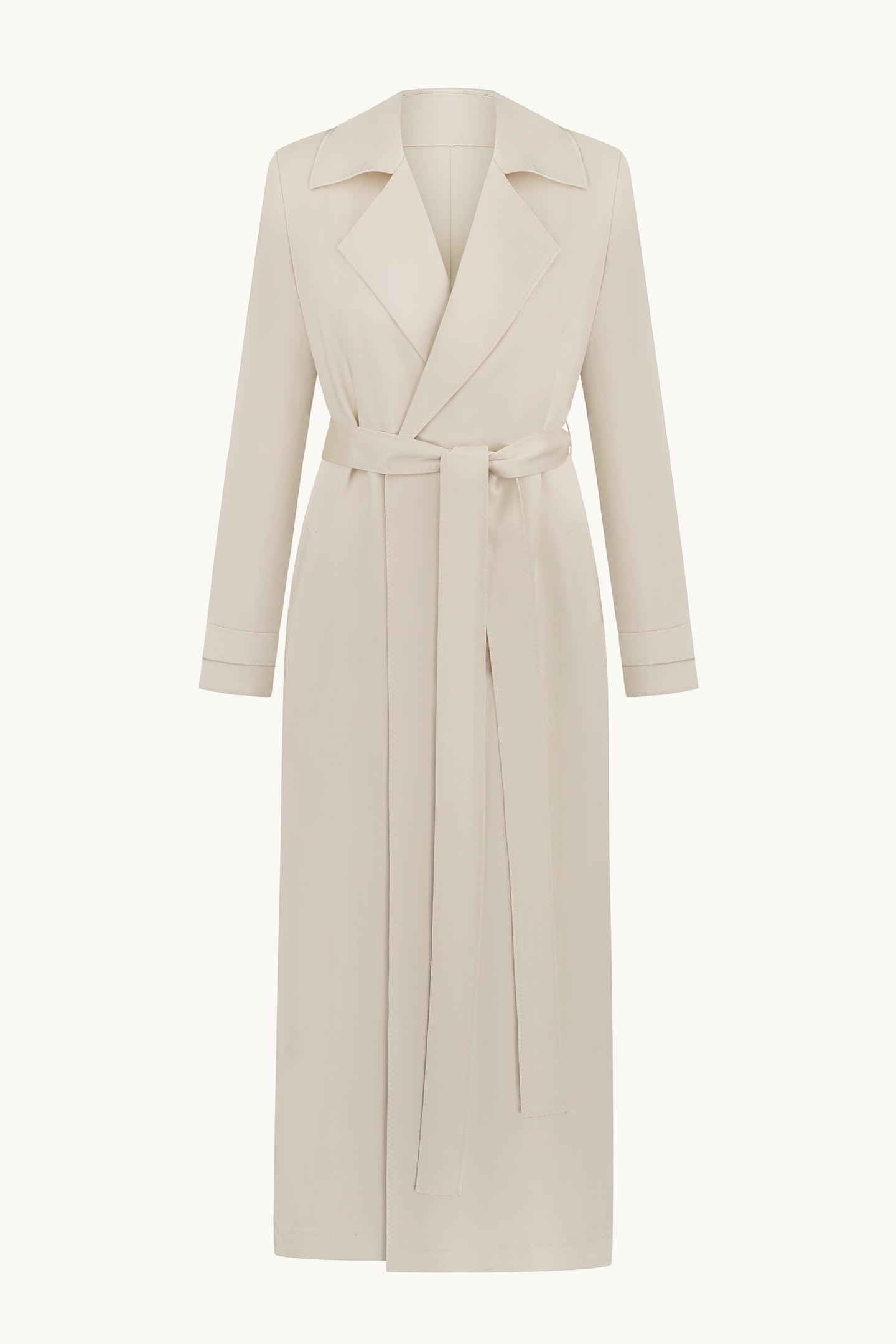 Nomy ivory trench front view