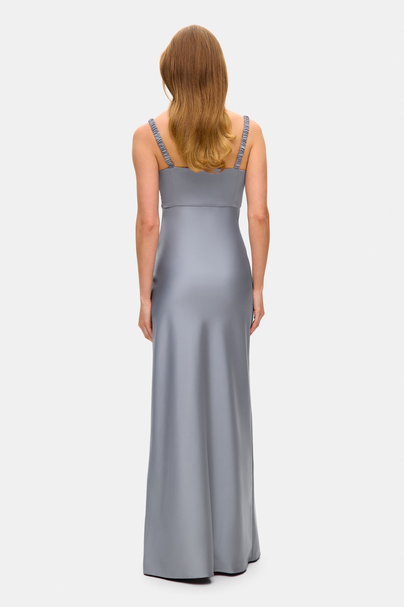 Model in maxi Yvette dress with cups back view