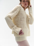 Model in Cozy Cloud jumper lookbook