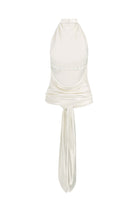 Ivory sleeveless Soma top, back view
