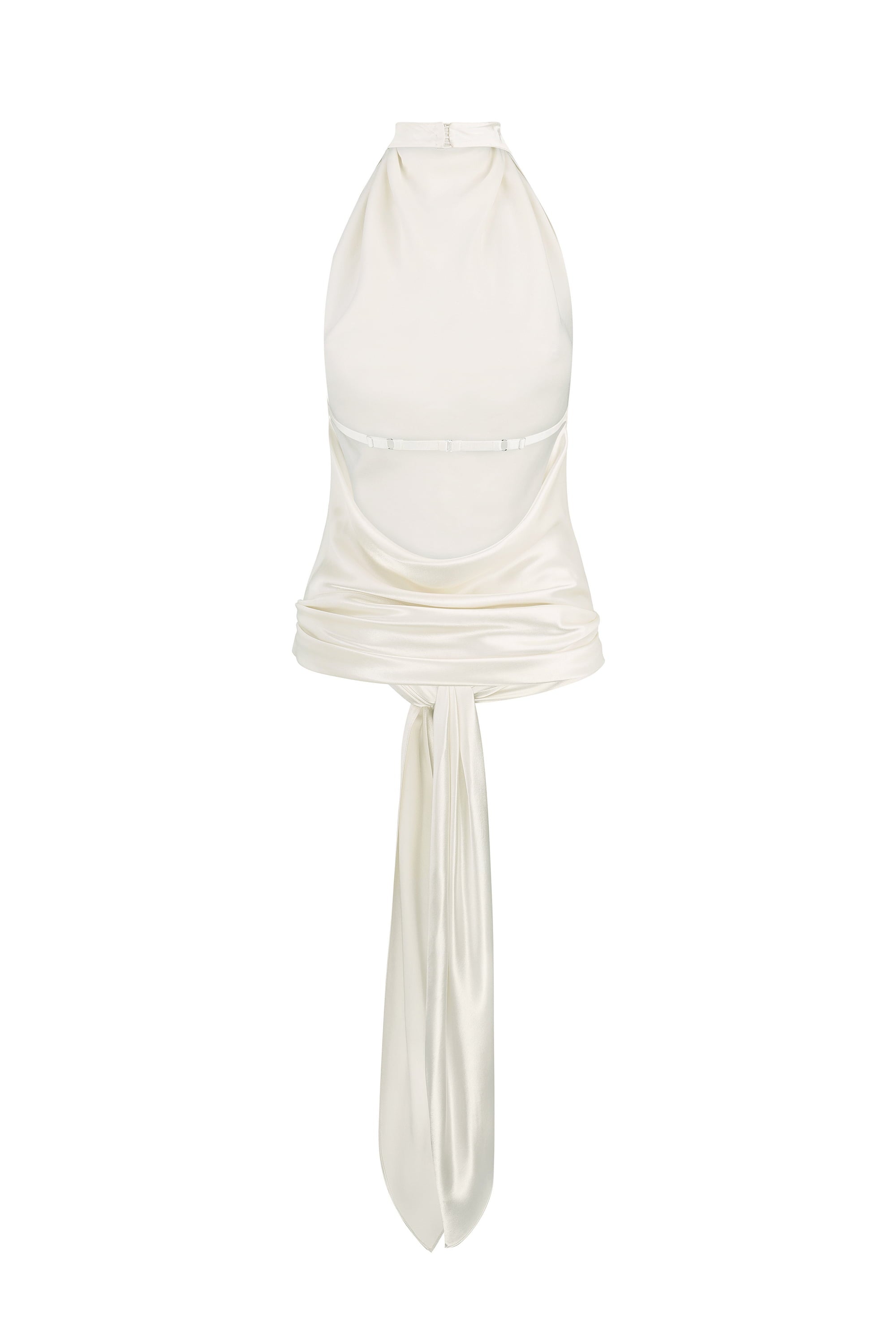 Ivory sleeveless Soma top, back view