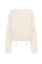 Ivory Cleo sweater on a white background, back view